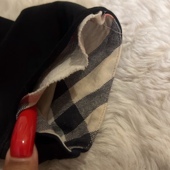 Authentic Burberry Cotton round-collar checked cuff T-shirt - Picture 3 of 9